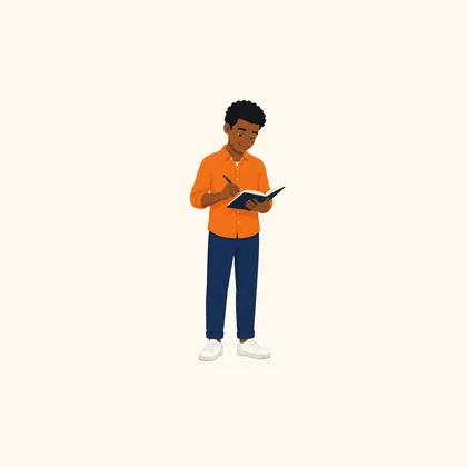 Personnage qui écrit